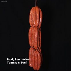 Beef, semi dried tomato & basil sausages
