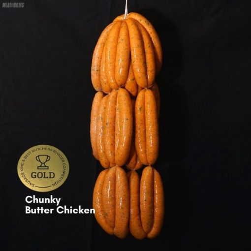 Butter Chicken Sausages with medal