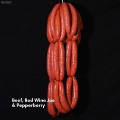 Beef, Red Wine Jus & Pepperberry Sausages 600x600 feature image