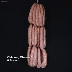 Chicken, cheese & bacon sausages