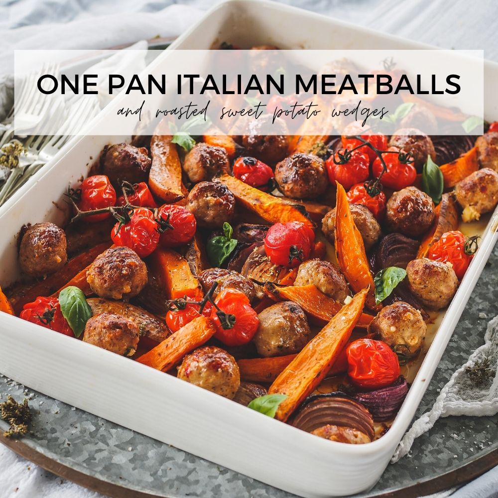 One Pan Italian Meatballs header image