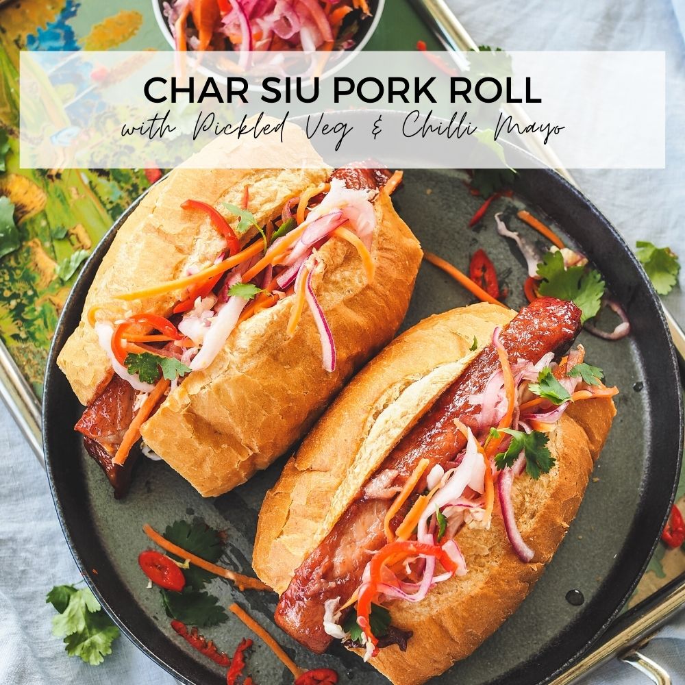 Char Siu Pork Roll with Pickled Veg & Chilli Mayo