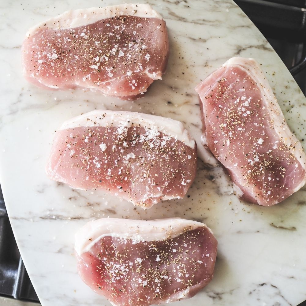 Grilled Pork Medallions with Mustard Braised Red Cabbage