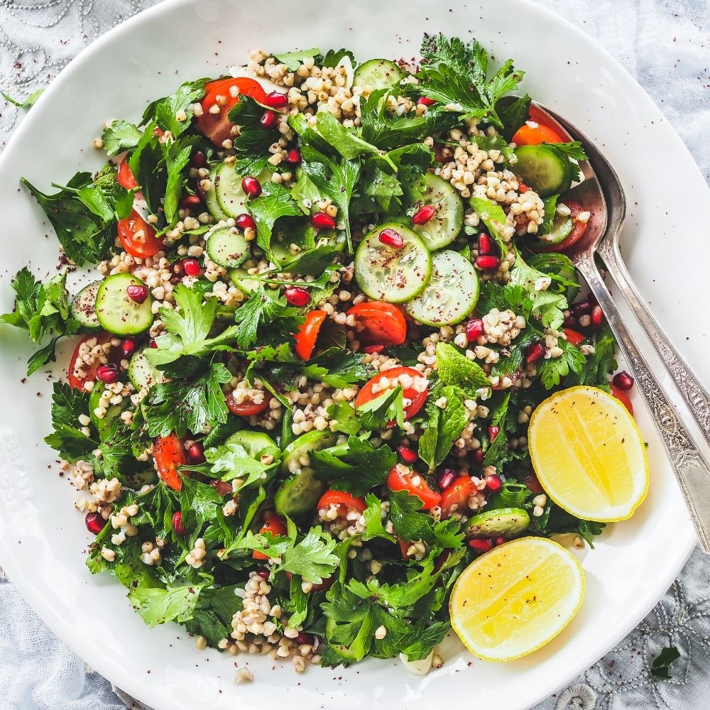 Pomegranate Lamb Shoulder with Chunky Buckwheat Tabbouleh | Recipe