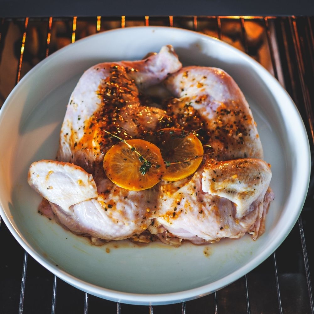 Lemon & Garlic Butterflied Chicken with Roast Potatoes