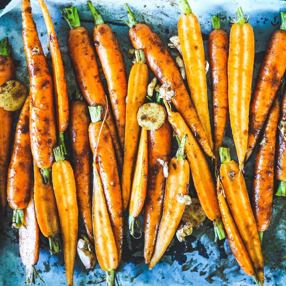 Middle Eastern Roasted Carrots with Herby Carrot Top Yoghurt