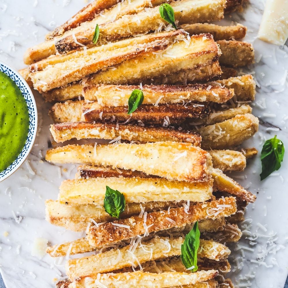 Parmesan Crusted Parsnip Chips
