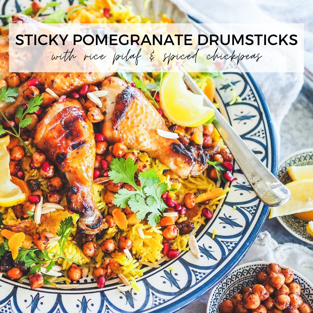 Sticky Pomegranate Chicken Drumsticks