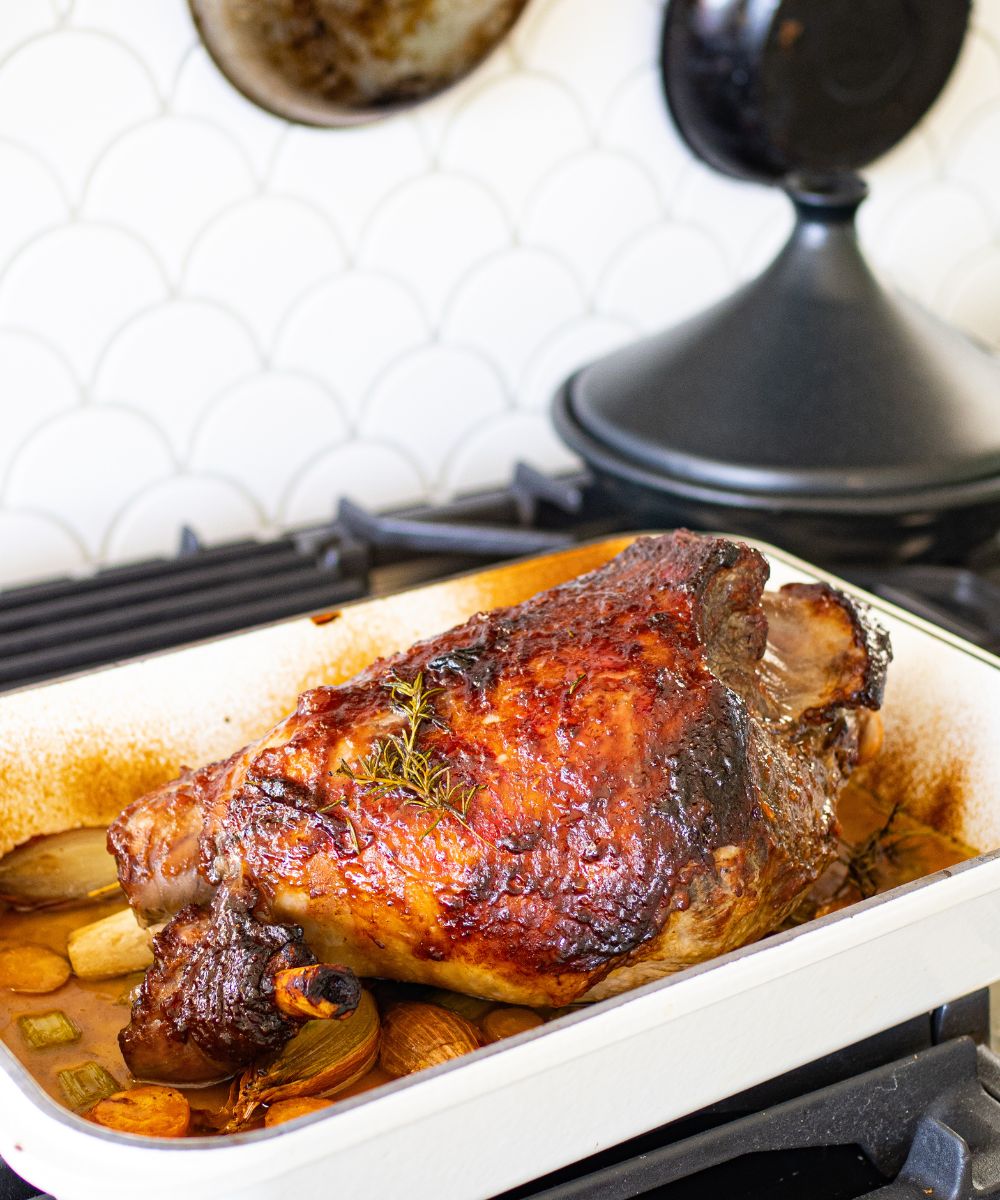 Blog Quince Glazed Lamb Leg cooked