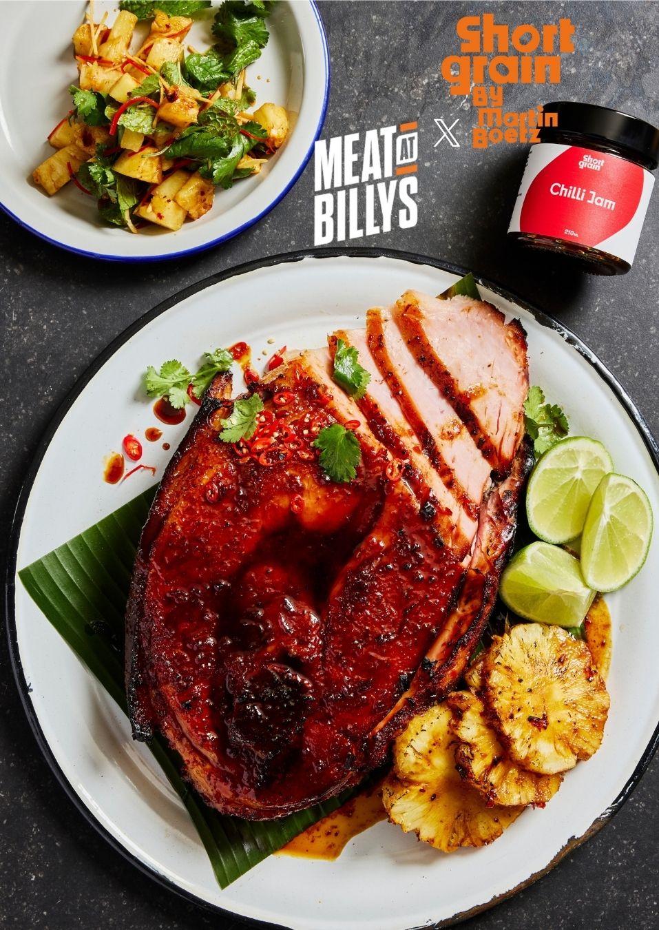 CHILLI JAM GLAZED HAM WITH PINEAPPLE SALAD Recipe image