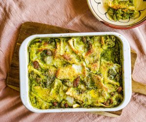 PORK AND FENNEL SAUSAGE GREEN LASAGNE 2 (AFTER BEING COOKED)