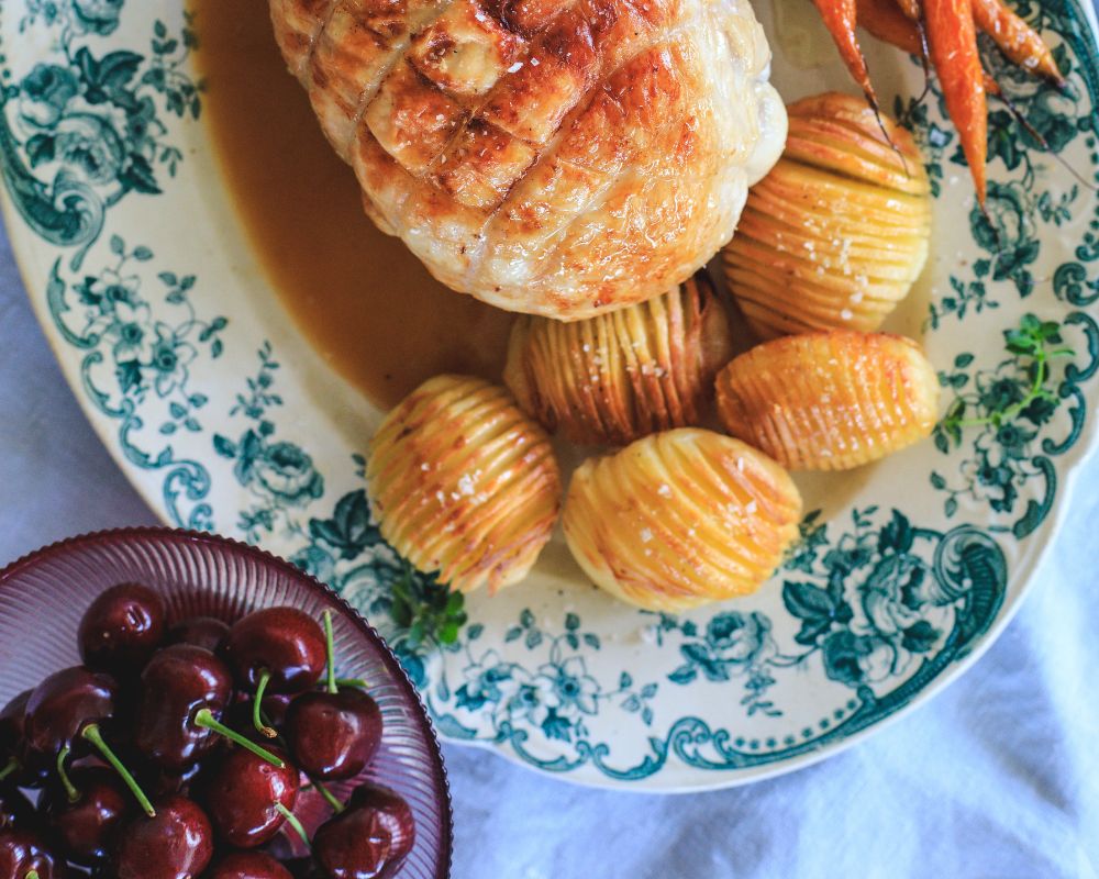 Rolled Turkey Breast with Duck Fat Hasselback Potatoes 4